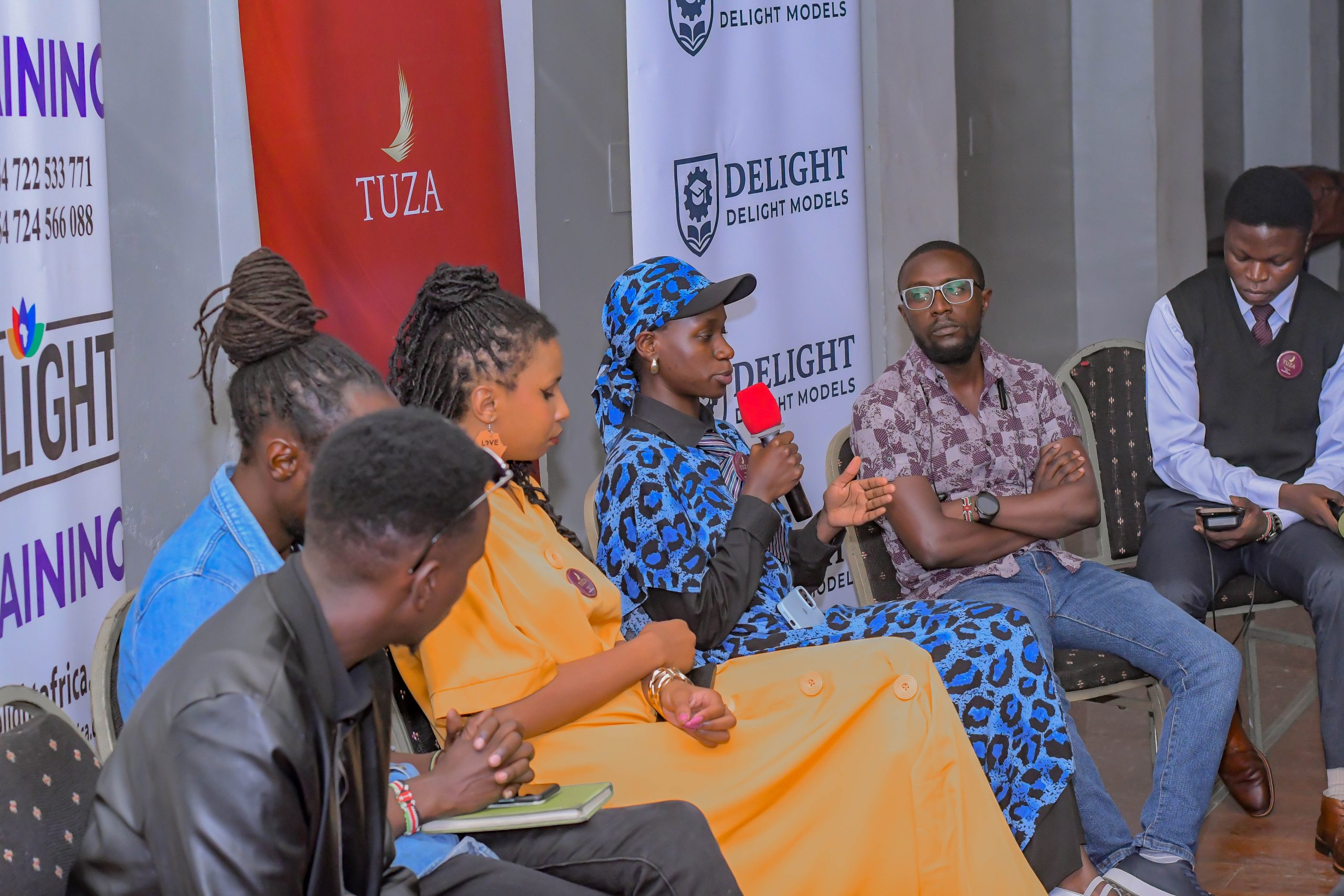 Panelists seated during the Tuza Experience Nairobi discussion at Delight Fashion School